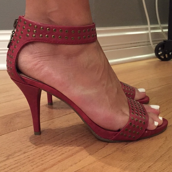 Red Mossimo Studded Heels - Picture 2 of 3