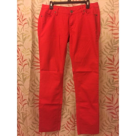 Red denim