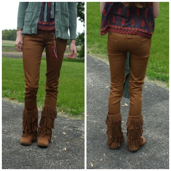 Lumineux Golden Brown Skinny Pants