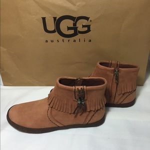 UGG AUSTRALIA TIANA WHISKEY MOCASSIN ANKLE BOOTS