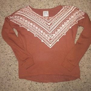 Rust/aztec Billabong hoodless sweatshirt