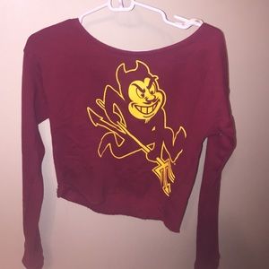 ASU sun devil cropped pullover VS PINK size XS