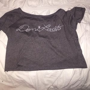 Grey Demi Lovato concert tshirt cropped XS