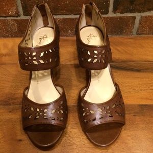 Worn once! Beautiful brown cutout heels!