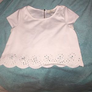 white floral cutout shirt. Urban Outiftters. small