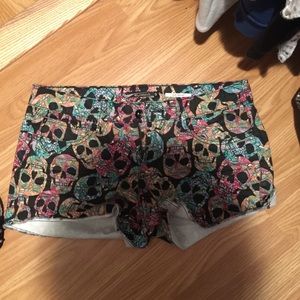 LOVESICK DENIM SKULL SHORTS 9