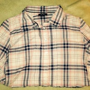 Nautica pink and blue button up long sleeve shirt