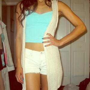 Cache crochet-knit long best size small