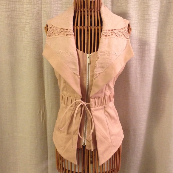 One-of-a-Kind BEBE Trench Vest with Scalloped Hem
