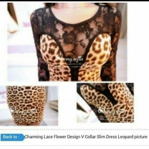 Lace cheetah print dress