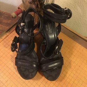 Coach 'Maralee' black wedge