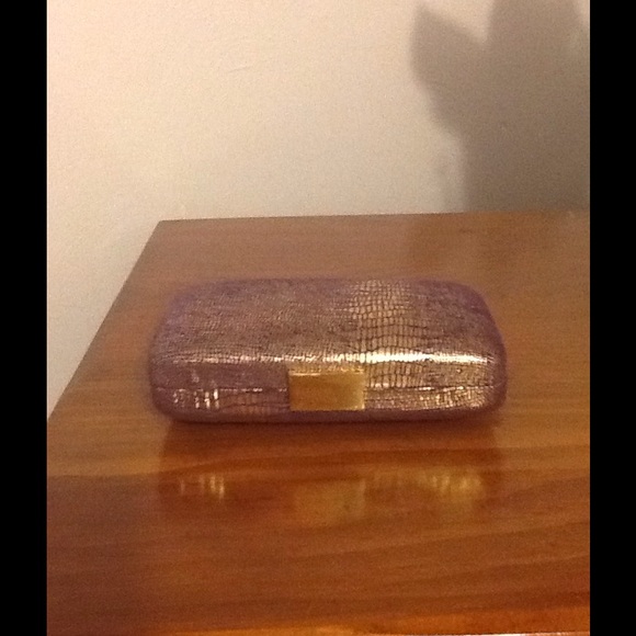Purple and Gold Hard Case Clutch