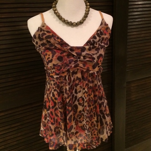 Gauzy lined Cheetah Tank  HOT!