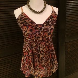 Gauzy lined Cheetah Tank  HOT!