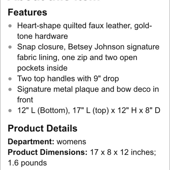 Betsey Johnson Tote (blush pink) - Picture 4 of 4