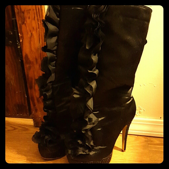 Black Knee High Boots