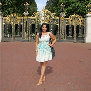 Lauren Conrad Floral Green Dress size 16