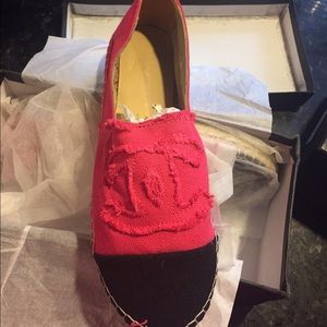 Red and black espadrilles