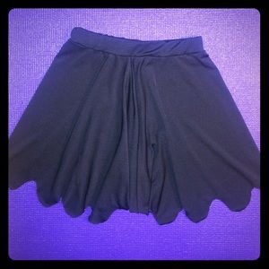 Scalloped Hem black high waisted shorts, NWOT
