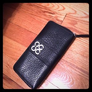 COACH Black leather accordion wallet