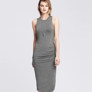 Banana Republic Grey Ruched Jersey Long Dress