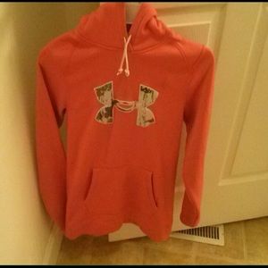 Women's Coral Under Armor hoodie