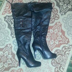 Black over the knee boots