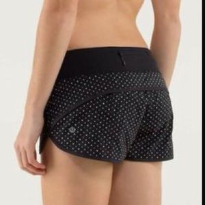 Lululemon 4way Black Polka Dot Speed Running Short