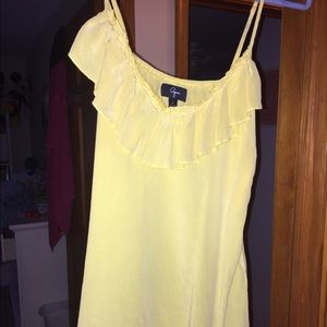 Yellow tank with ruffle