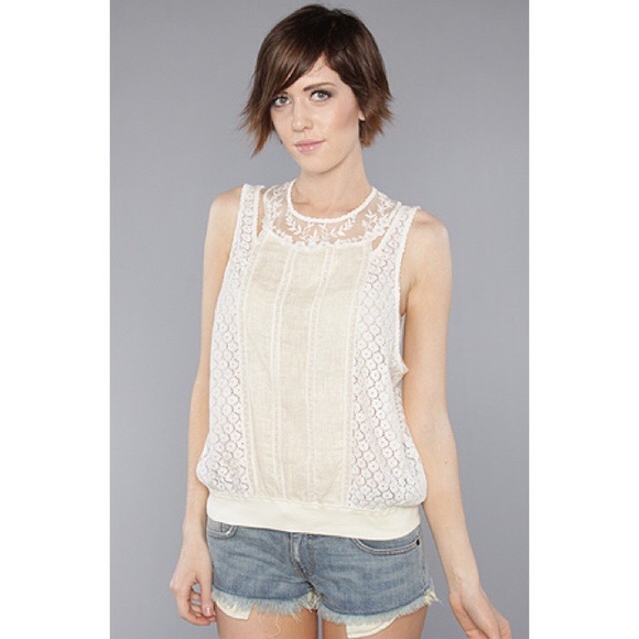 Free People New Romantics lace collar blouse