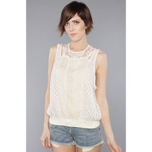 Free People New Romantics lace collar blouse
