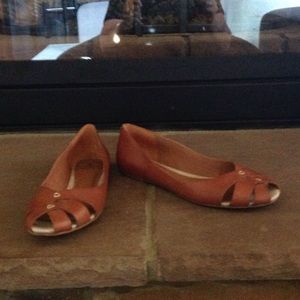 Lucky brand light brown flat shoes.