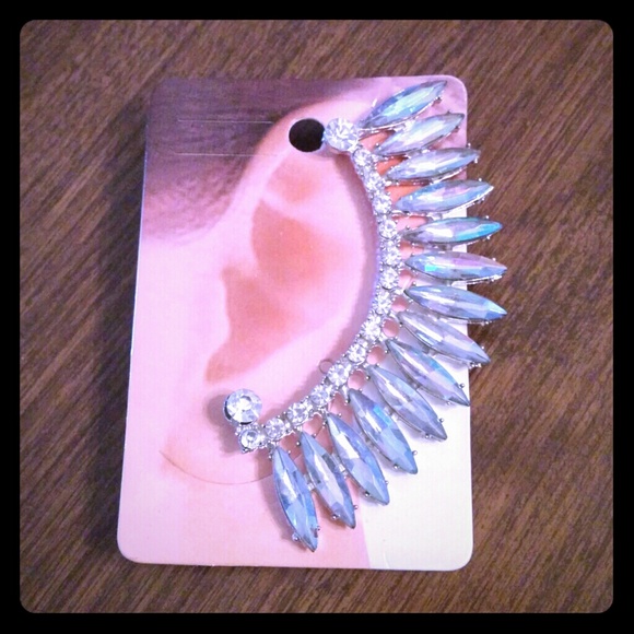 Silver ear cuff