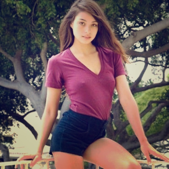American Apparel deep v neck tee