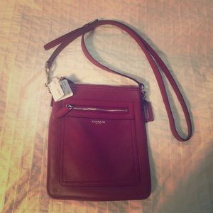 Red coach shoulder bag