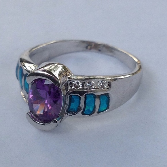 Sapphire & Opal Ring - Picture 2 of 3
