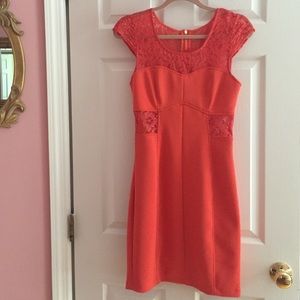 Orange Beautiful Lace Dress by Guess