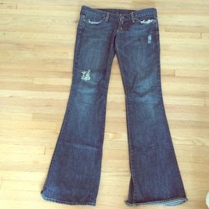 Low rise flared jeans