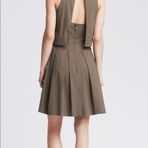 Banana Republic Layered Poplin olive Dress
