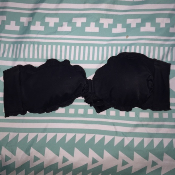 VS ruffle strapless black bathing suit top