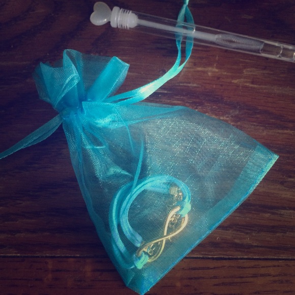 Turquoise blue gold infinity bracelet