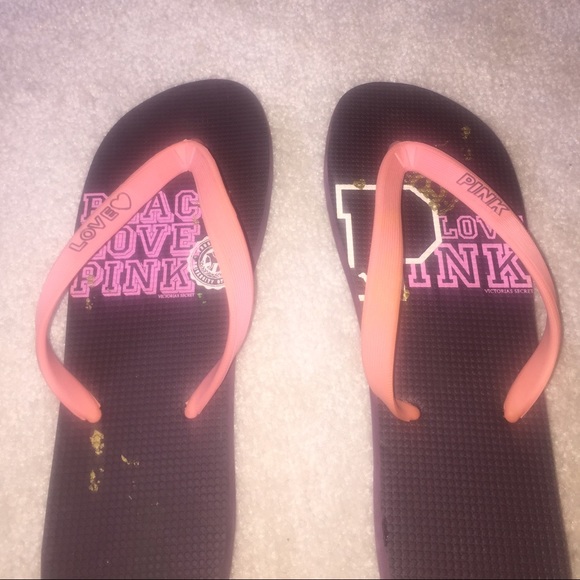 SUPER RARE Victoria's Secret PINK Flip Flops π - Picture 3 of 4