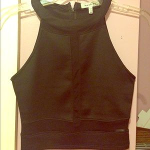 Black mesh halter crop top Black mesh halter crop top