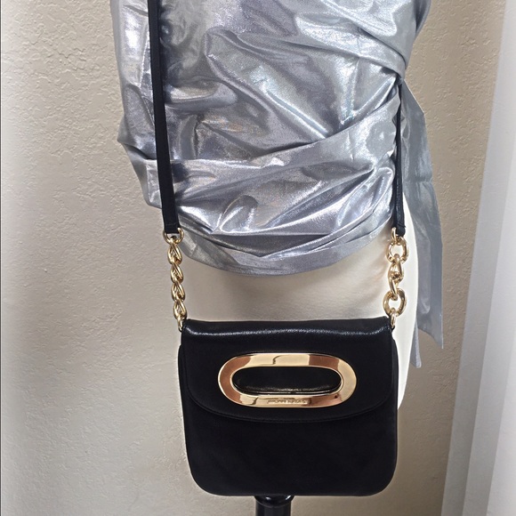 Michael Kors black leather cross body bag