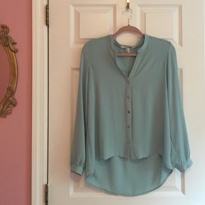 Baby Blue Button Down Blouse
