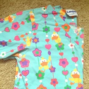Blue ducky scrub top