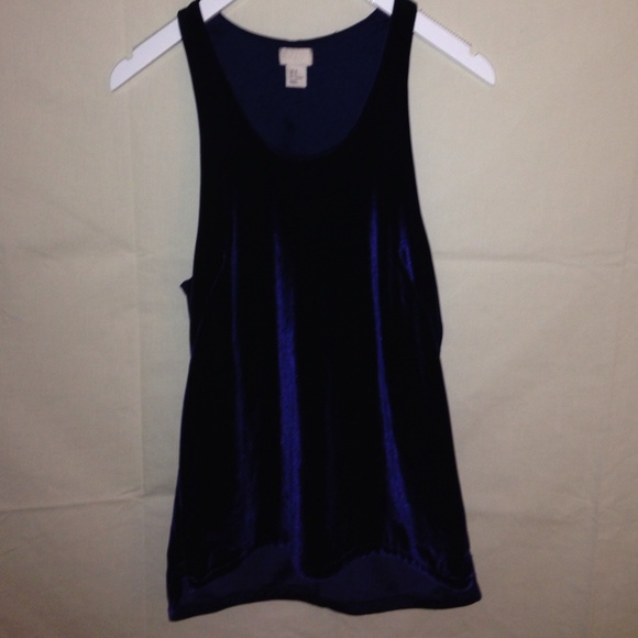 Navy blue velvet tank