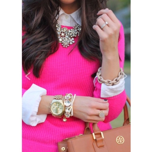 Jcrew pink waffle sweater