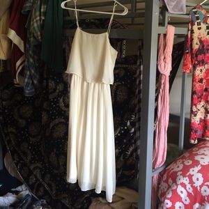 Long white chiffon dress