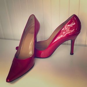 👠Stuart Weitzman Red Patent Leather Stilettos!👠
